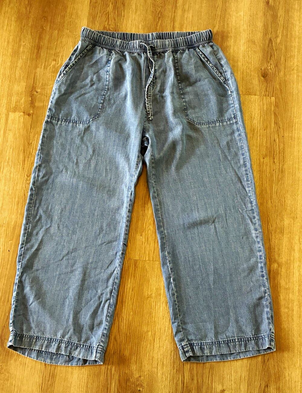 Splendid Women’s Angie Indigo Wide Leg Cropped Pants Size S